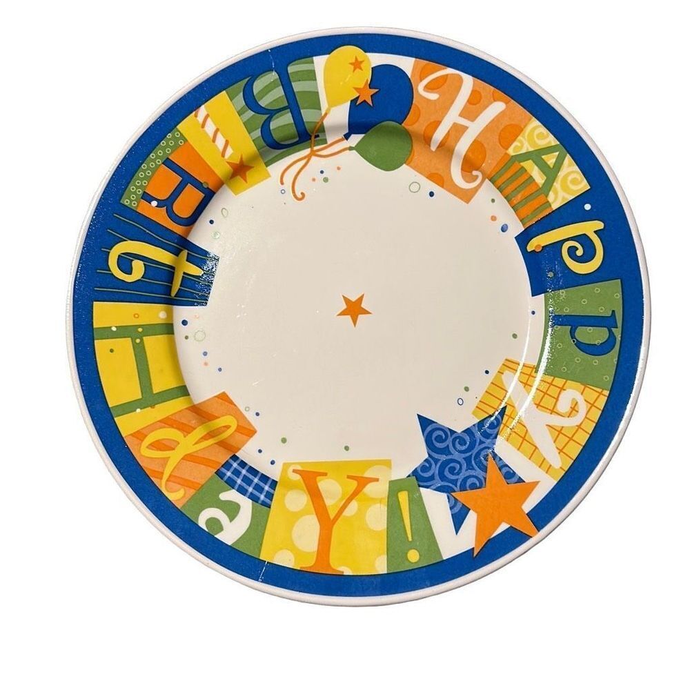 Hallmark Happy Birthday Plate 10" in Cake Dessert Serving Dish Ceramic